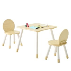 kids table and 2 chairs set toddler table and chair set with rounded edge design graffiti desktop wooden desk for art craft reading learning drawing classroomdaycarehome burlywood.jpg