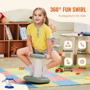 kids wobble chair active chair with sponge cushion wobble stool improves focus posture and calm children ideal for schools and preschools age 3 7 green 1.jpg