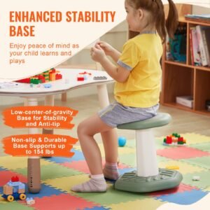 kids wobble chair active chair with sponge cushion wobble stool improves focus posture and calm children ideal for schools and preschools age 3 7 green 2.jpg