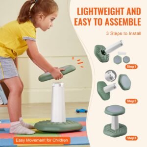kids wobble chair active chair with sponge cushion wobble stool improves focus posture and calm children ideal for schools and preschools age 3 7 green 4.jpg
