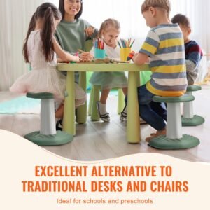 kids wobble chair active chair with sponge cushion wobble stool improves focus posture and calm children ideal for schools and preschools age 3 7 green 5.jpg