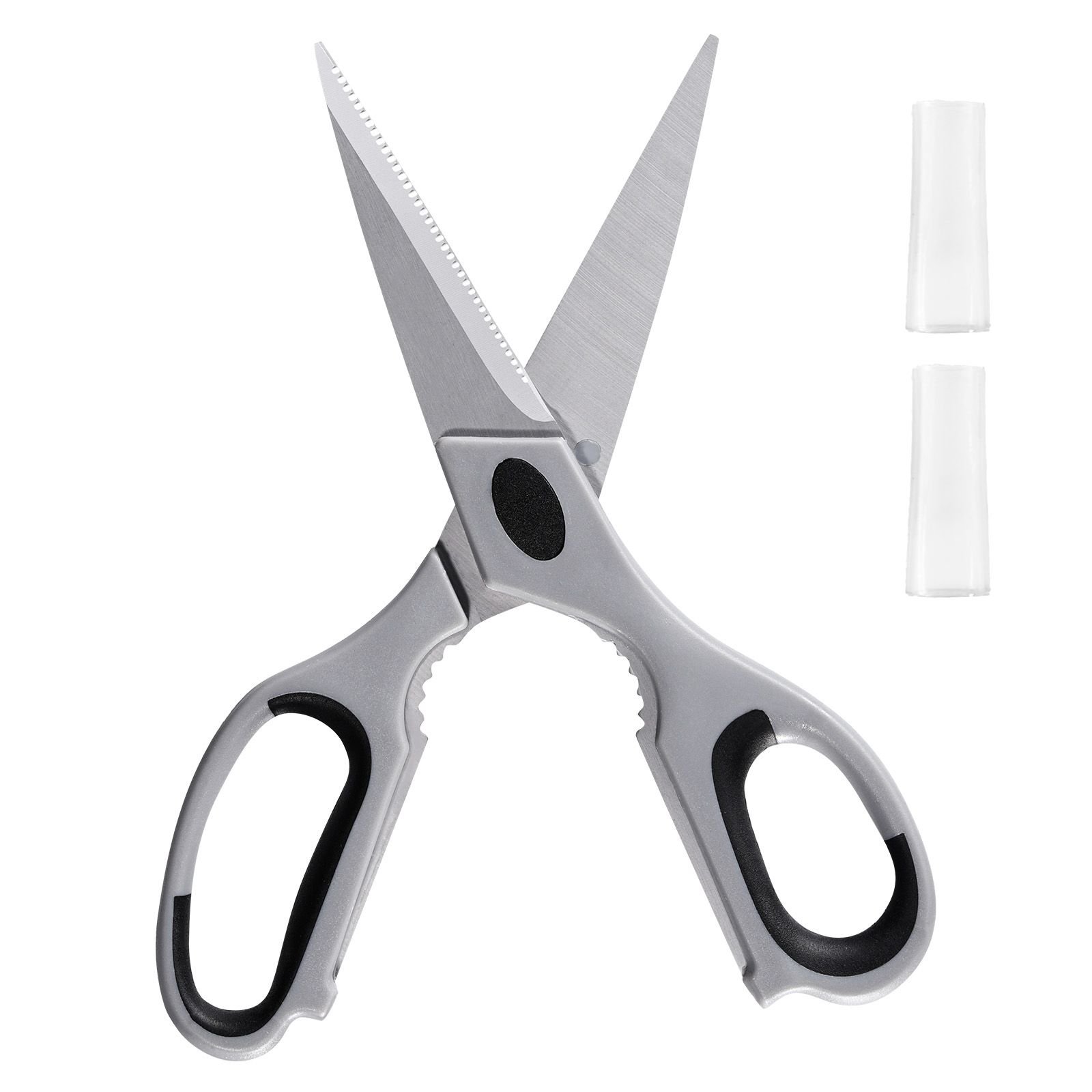kitchen scissors 2 pack durable stainless steel kitchen shears with sheaths heavy duty cooking shears with soft grip comfort handle kitchen utensil for cutting meat fish poultry cyangrey.jpg