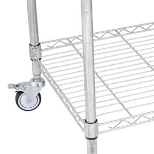 kitchen utility cart 3 tiers wire rolling cart with 470lbs capacity steel service cart on wheels metal storage trolley with 76mm basket curved handle pp liner 6 hooks for indoor and outdoor 1.jpg
