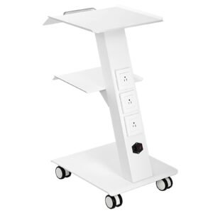 lab trolley rolling lab cart with built in socket 3 layer metal mobile trolley tray rolling clinic cart with swivel wheels 220 lbs weight capacity for lab clinic beauty and salon 5.jpg