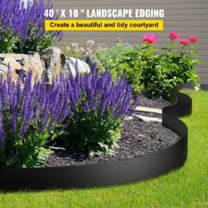 landscape edging 10 inch depth 40 ft total length recycled hdpe coiled terrace board flexible bender border for landscaping lawn garden yard against invading weeds black 1.jpg