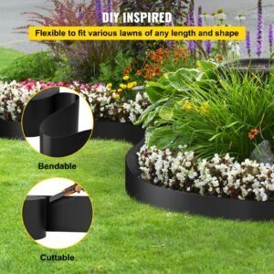 landscape edging 10 inch depth 80 ft total length recycled hdpe coiled terrace board flexible bender border for landscaping lawn garden yard against invading weeds black 4.jpg