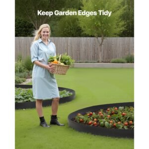 landscape edging, 66 ft x 4 in plastic garden border edging with 60 spikes & 2 ground stakes, no dig, flexible lawn edgings roll, uv resistant mini fence borders for flower beds yard paver