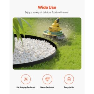 landscape edging, 66 ft x 4 in plastic garden border edging with 60 spikes & 2 ground stakes, no dig, flexible lawn edgings roll, uv resistant mini fence borders for flower beds yard paver