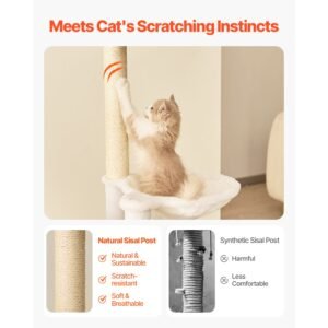 large cat tree 689 inches tall cat tower multi level cat condo furniture activity center with cozy perches sisal scratching posts hammock big kittens house for indoor cats play rest 2.jpg