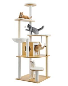 Large Cat Tree, 68.9 inches Tall, Cat Tower, Multi-level Cat Condo Furniture Activity Center with Cozy Perches, Sisal Scratching Posts, Hammock, Big Kittens House for Indoor Cats Play & Rest