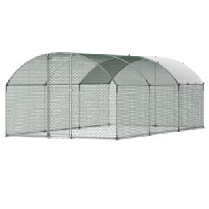 large metal chicken coop 98 x 197 x 66 ft walk in chicken runs with waterproof cover dome roof hen house enclosure with lock outdoor duck rabbit cage poultry pen for backyard farm yard.jpg