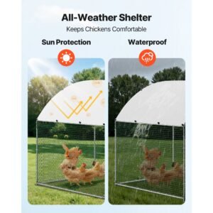large metal chicken coop 98 x 197 x 66 ft walk in chicken runs with waterproof cover dome roof hen house enclosure with lock outdoor duck rabbit cage poultry pen for backyard farm yard 4.jpg