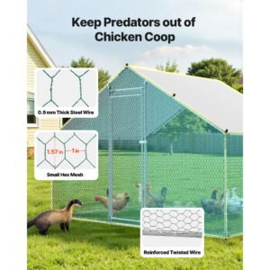 large metal chicken coop 98 x 66 x 66 ft walk in chicken runs with waterproof cover spire roof hen house enclosure with lock outdoor duck rabbit cage poultry pen for backyard farm yard 3.jpg