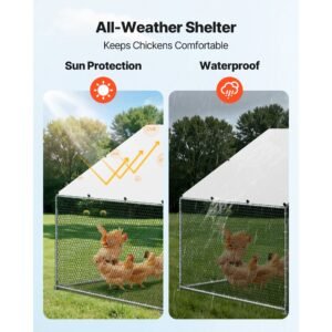 large metal chicken coop 98 x 66 x 66 ft walk in chicken runs with waterproof cover spire roof hen house enclosure with lock outdoor duck rabbit cage poultry pen for backyard farm yard 4.jpg