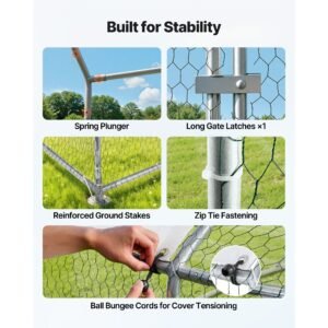 large metal chicken coop 98 x 66 x 66 ft walk in chicken runs with waterproof cover spire roof hen house enclosure with lock outdoor duck rabbit cage poultry pen for backyard farm yard 5.jpg