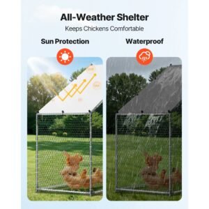 large metal chicken coop98 x 33 x 66 ft walk in chicken run house with waterproof cover sturdy frame spire roof poultry cage duck pen for rabbit hen goose outdoor backyard farm use 3.jpg