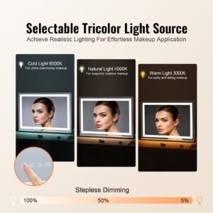 large vanity mirror with lights and bluetooth speaker three color lighting modes lighted makeup led mirror5x magnificationusbsmart touch controldesktop wall mount 315x217in white 1.jpg