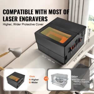 laser engraver enclosure 315 x 315 x 196 flame retardant and fireproof protective cover with exhaust fan and pipe insulates smoke noise and eye protection fits for most laser engraver 1.jpg