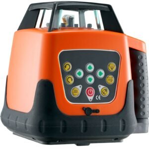 laser level, 2000ft, 360 degree self leveling green cross line laser, 5 rotation speeds & 4 scanning angles adjustment, ip66 waterproof remote control manual self leveling mode, battery included