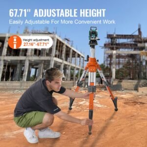 laser level tripod stand 58 11 thread mount 2716 6771 inch height adjustment heavy duty survey tripod with level bubble diffusion limiter liftable non skid feet for construction 2.jpg