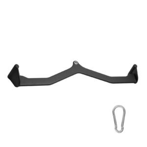 LAT Pulldown Attachment, Cable Machine Rowing V-bar Attachment, Tricep Pull Down Bar, Back Strength Training Rubber Coated Handle Grip, Bicep Curl Tricep Lat Pulldown Bar for Home Gym Fitness