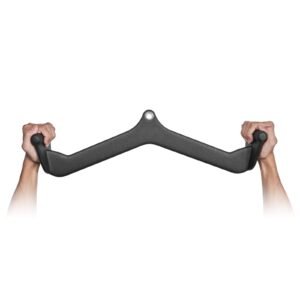 lat pulldown attachment cable machine rowing v bar attachment tricep pull down bar back strength training rubber coated handle grip bicep curl tricep lat pulldown bar for home gym fitness 30.jpg