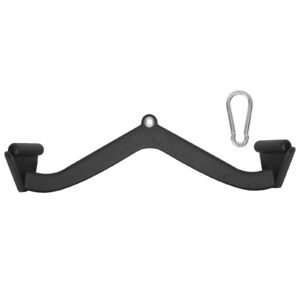 LAT Pulldown Attachment, Cable Machine Rowing V-bar Attachment, Tricep Pull Down Bar, Back Strength Training Rubber Coated Handle Grip, Bicep Curl Tricep Lat Pulldown Bar for Home Gym Fitness