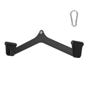 LAT Pulldown Attachment, Cable Machine Rowing V-bar Attachment, Tricep Pull Down Bar, Back Strength Training Rubber Coated Handle Grip, Bicep Curl Tricep Lat Pulldown Bar for Home Gym Fitness