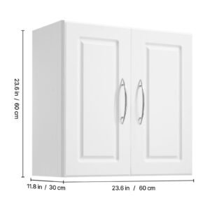 laundry room wall cabinet 2 tier wall mounted hanging cabinet with adjustable shelf cupboard storage with 2 doors for kitchen bathroom laundry 118 x 236 x 236 in d x w x h white 4.jpg