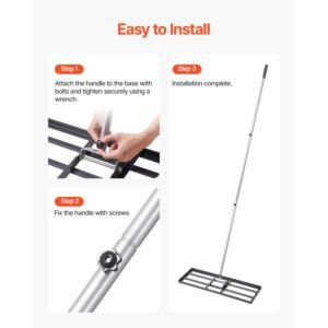lawn leveling rake lawn leveler with 839 in handle 30x10 in ground plate rust resistant carbon steel soil leveler 3 heights adjustable effort saving lawn leveling tool for yard golf court 4.jpg