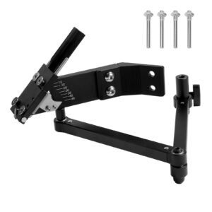 Lawn Mower Blade Sharpener, 15° - 45° Adjustable Lawnmower Blade Sharpening Tool with 4 Adapter Pins, Ball Bearing Design & 25mm Enlarged Handle, Compatible with Most Angle Grinders