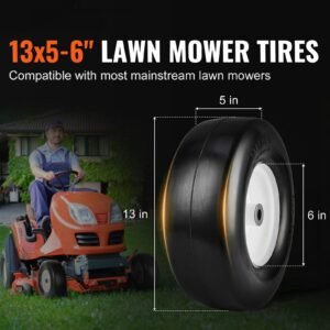 lawn mower tires with rim 13x5 6 tubeless tractor tires 2 pack tire and wheel assembly flat free pu tires 325 59 centered hub 34 bushing size 20 pcs adapter for lawn mowers tractors 2.jpg
