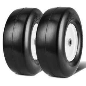 lawn mower tires with rim 13x5 6 tubeless tractor tires 2 pack tire and wheel assembly flat free pu tires 325 59 centered hub 34 bushing size 20 pcs adapter for lawn mowers tractors 5.jpg