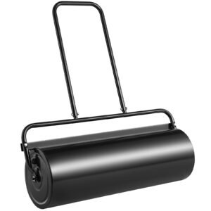 lawn roller 17 gallon sandwater filled yard roller steel sod roller with easy turn plug and u shaped ergonomic handle for convenient push and pull for lawn garden farm park black.jpg