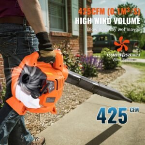 leaf blower 26cc 2 cycle handheld leaf blower with a fuel tank 2 in 1 blower 425cfm air volume 156mph speed ideal for lawn care leaf cleaning and snow removal 1.jpg