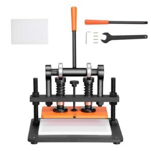 Leather Cutting Machine, 10.2 x 4.7 in Embossing Plate Manual Die Cutter, 0.47 in Pressure Stroke Dual Guide Shafts Die Cut Machine, Leather Embossing Machine for Various of Materials