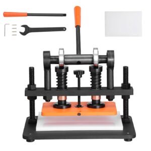 Leather Cutting Machine, 10.2 x 5.9 in Embossing Plate Manual Die Cutter, 0.47 in Pressure Stroke Dual Guide Shafts Die Cut Machine, Leather Embossing Machine for Various of Materials