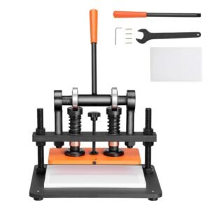 Leather Cutting Machine, 11 x 5.5 in Embossing Plate Manual Die Cutter, 0.47 in Pressure Stroke Dual Guide Shafts Die Cut Machine, Leather Embossing Machine for Various of Materials