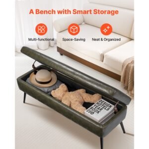 leather storage ottoman bench pu leather bench with storage and metal legs modern shoe benches seat for entryway upholstered end of bed benches for living room dining room hallway green 3.jpg