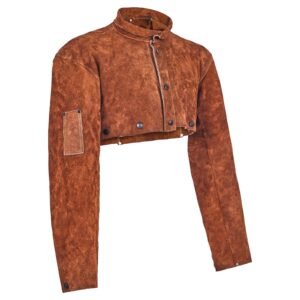 Leather Welding Cape Sleeve, Heavy Duty Flame Resistant Cowhide Safety Cape Sleeves for Men Women, Heat-Resistant for Welding, Blacksmithing, Woodworking, Gardening, XXL-Size