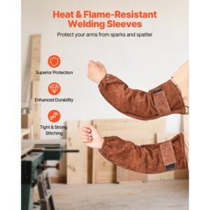 leather welding sleeves heavy duty cowhide flame resistant work sleeves for arm protection heat resistant safety sleeve for welding blacksmithing woodworking gardening 1.jpg