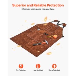 leather welding work apron heavy duty cowhide flame resistant welding apron heat resistant blacksmith welder aprons with 6 tool pockets for woodworking gardening bbq 3.jpg
