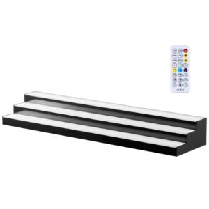 LED Lighted Liquor Bottle Display, 3 Tiers 60 inches, Acrylic Illuminated Home Bar Shelf Display with RF Remote & App Control, DIY Setup with Type-C Cables, 9 Static Colors, for 45-60 Bottles