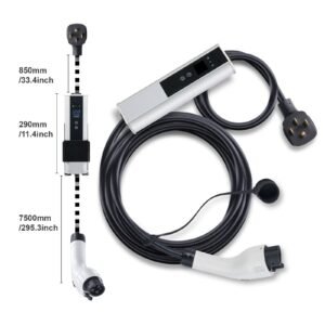 level 2 portable ev charger 40a 240v electric vehicle charger with 25 ft charging cable nema 14 50p plug 40a32a24a16a adjustable current plug in home ev charging station for sae j1772 evs 3.jpg
