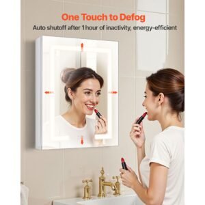 lighted medicine cabinet with mirror 20 x 26 in recessed or wall mount 3 color dimmable led bathroom medicine cabinet with double side mirror adjustable shelves memory anti fog function 3.jpg
