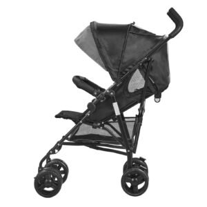 Lightweight Stroller, Compact Easy Fold MultiPosition Recline Canopy Backrest, Carbon Steel Frame, Large Storage Basket,Cup Holder, Umbrella Toddler Baby Stroller for Travel, Dark Gray/Black