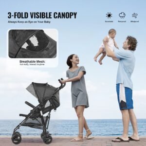 lightweight stroller compact easy fold multiposition recline canopy backrest carbon steel frame large storage basketcup holder umbrella toddler baby stroller for travel dark grayblack 4.jpg