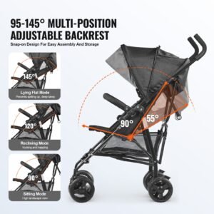 lightweight stroller compact easy fold multiposition recline canopy backrest carbon steel frame large storage basketcup holder umbrella toddler baby stroller for travel dark grayblack 5.jpg