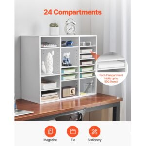 literature organizer 24 compartments office mailbox with adjustable shelves wooden mailbox sorter medium density fiberboard office home classroom storage for files documents papers white 3.jpg