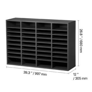 literature organizer 36 compartments office mailbox with adjustable shelves wooden mailbox sorter medium density fiberboard office home classroom storage for files documents papers grey 3.jpg